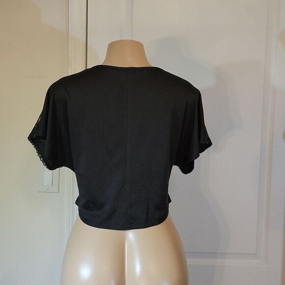BRAND NEW BLACK SPARLY dELiA*s CROP TOP - Picture 10 of 15